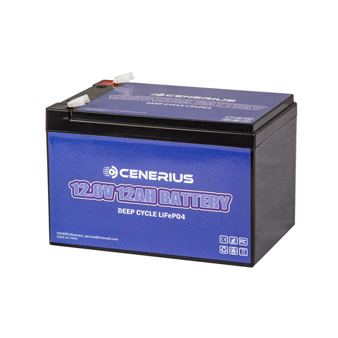 Cenerius 12V 12Ah LiFePO4 Lithium Battery with 12A BMS,153.6Wh